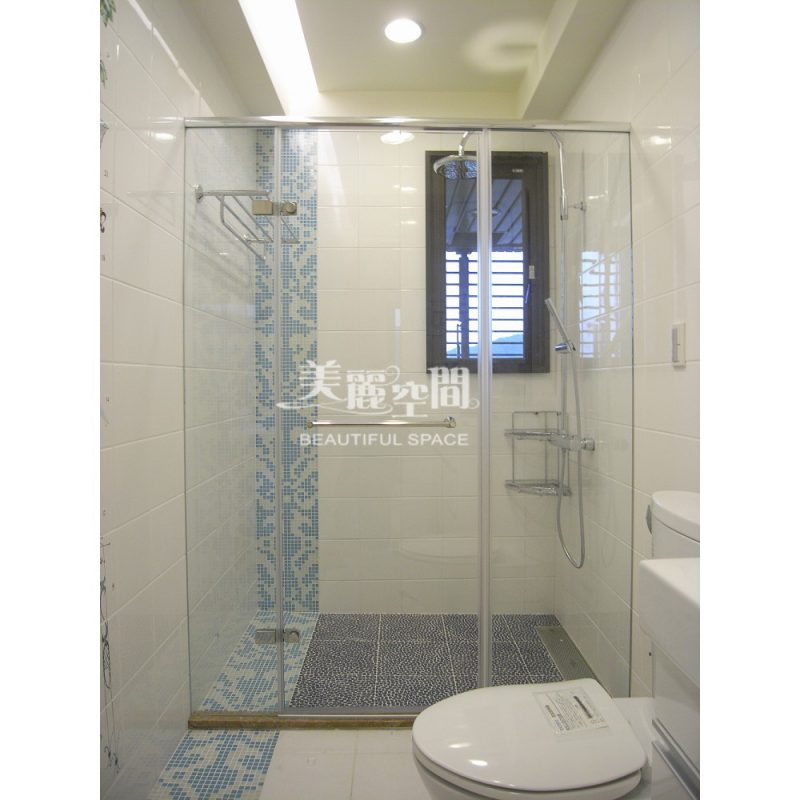 淋浴拉門 乾濕分離 簡框 一字型 簡易型