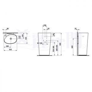 LAUFEN 81180.4 PALOMBA 落地式面盆 靠牆款式(H90 cm)