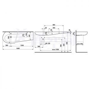 LAUFEN 81497.1.400.104.1 ALESSI ONE 檯面盆 LCC (160x50cm)
