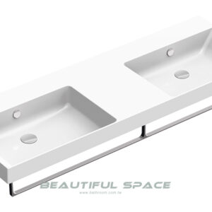 CATALANO義大利原裝進口 臉盆 洗臉盆 雙槽面盆-NEW ZERO-150X50CM 一體成形壁掛盆 1150ZEDUP00