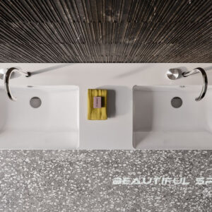 CATALANO義大利原裝進口 臉盆 洗臉盆 雙槽面盆-NEW ZERO-150X50CM 一體成形壁掛盆 1150ZEDUP00