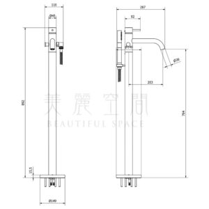 衛浴五金 浴缸立柱龍頭 IB INDUSTRIA系列 ID399
