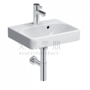 GEBERIT 瑞士進口 臉盆 洗臉盆 面盆-500.222.01.1 45公分 Smyle Square handrinse basin with asymmetrical overflow