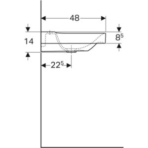 GEBERIT 瑞士進口 臉盆 洗臉盆 面盆-500.533.01.1 右平台90公分 Xeno 2 washbasin with shelf surface
