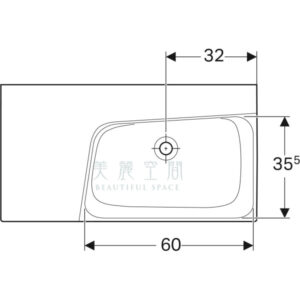 GEBERIT 瑞士進口 臉盆 洗臉盆 面盆-500.535.01.1 左平台90公分 Xeno 2 washbasin with shelf surface