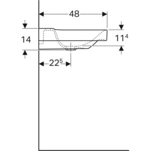 GEBERIT 瑞士進口 臉盆 洗臉盆 面盆-500.535.01.1 左平台90公分 Xeno 2 washbasin with shelf surface