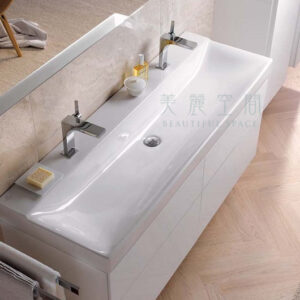 GEBERIT 瑞士進口 臉盆 洗臉盆 面盆-500.550.01.1 雙龍頭孔120公分 Xeno2 washbasin