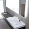 GEBERIT 瑞士進口 臉盆 洗臉盆 面盆-500.535.01.1 左平台90公分 Xeno 2 washbasin with shelf surface