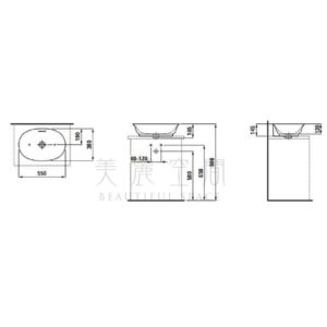 LAUFEN 81285.3 THE NEW CLASSIC 檯面盆 (55x38cm)