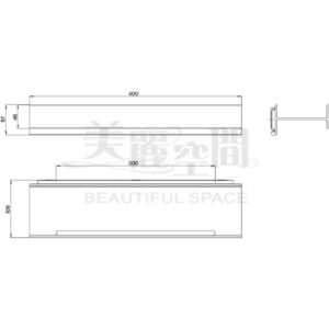 衛浴配件 40公分淋浴置物架 EMCO 黑色 AURA 8545.134.01-2