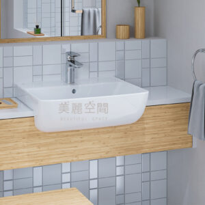 衛浴設備 半嵌型 面盆 日本 INAX 伊奈 S200 LINE系列 AL 345V TW BW1 1 2
