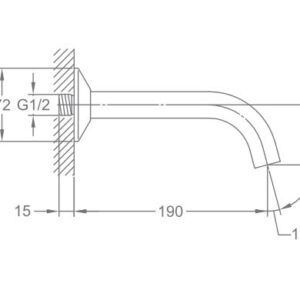 衛浴五金 BETTOR 朗月 亞光黑 埋壁式下出水FHZ08C-PB尺寸