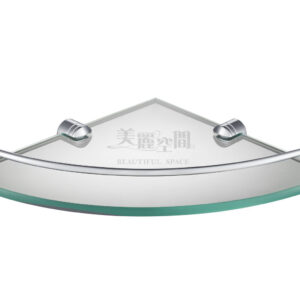 YATIN-轉角玻璃架消光黑/鉻色7.03