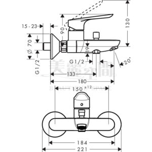 Hansgrohe 71403000 Logis E 沐浴龍頭