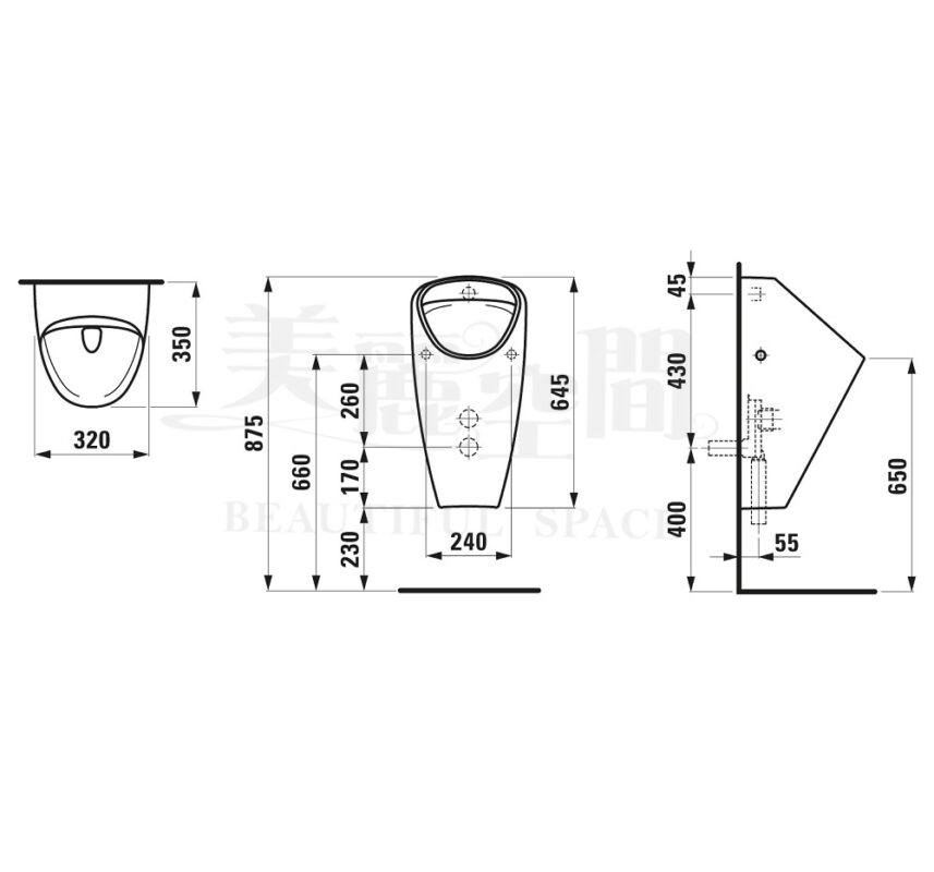 LAUFEN 84106.1 CAPRINO PLUS 小便斗 (新款Rimless設計)