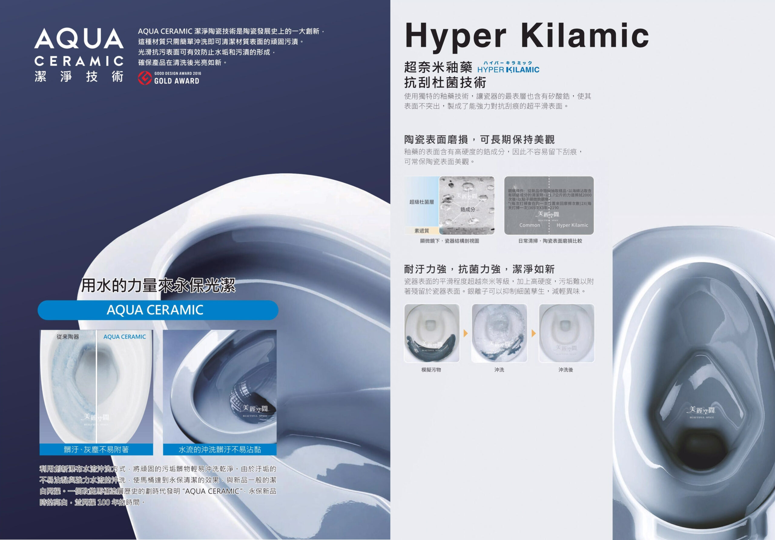 INAX 潔淨陶瓷技術AQUA CERAMIC+Hyper Kilamic