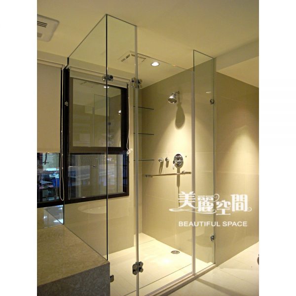 L型無框淋浴拉門 乾濕分離