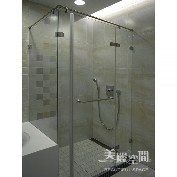 L型無框淋浴拉門 乾濕分離