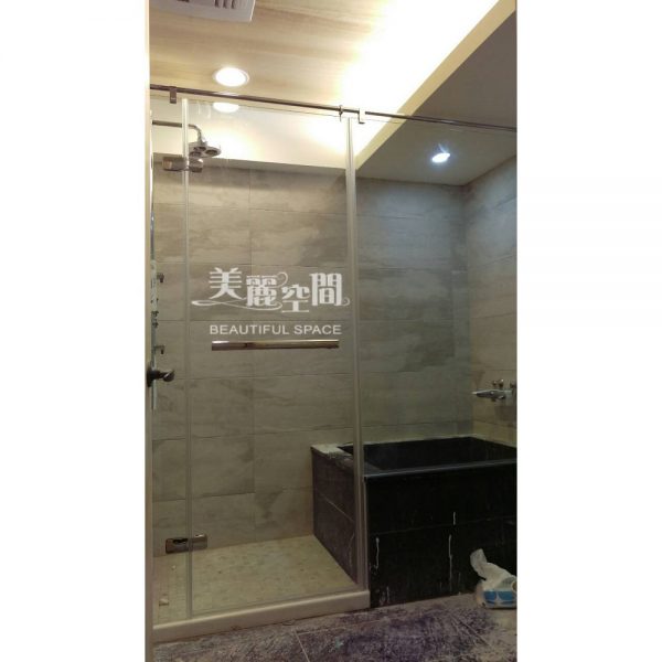 缸上型無框淋浴拉門 乾濕分離