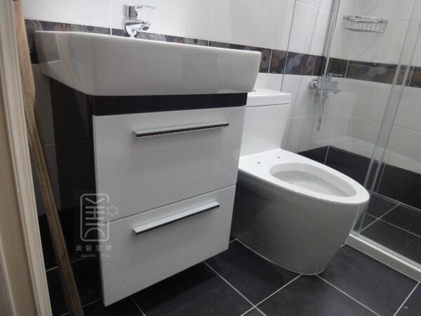 客製化浴櫃－黑白色系浴櫃 臉盆浴櫃組