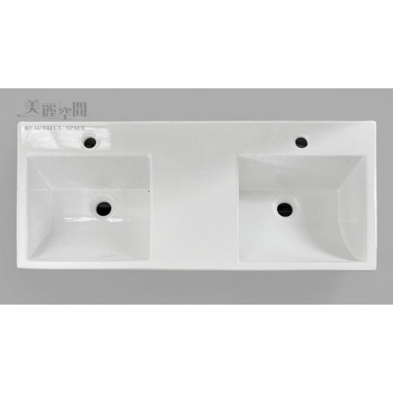WhiteStone OM-wall 101x41.5cm 雙槽壁掛盆