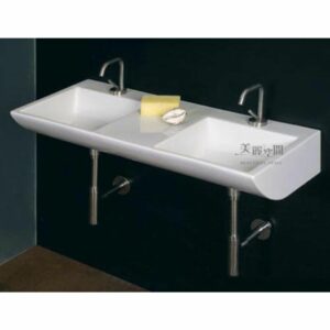 WhiteStone OM-wall 101x41.5cm 雙槽壁掛盆