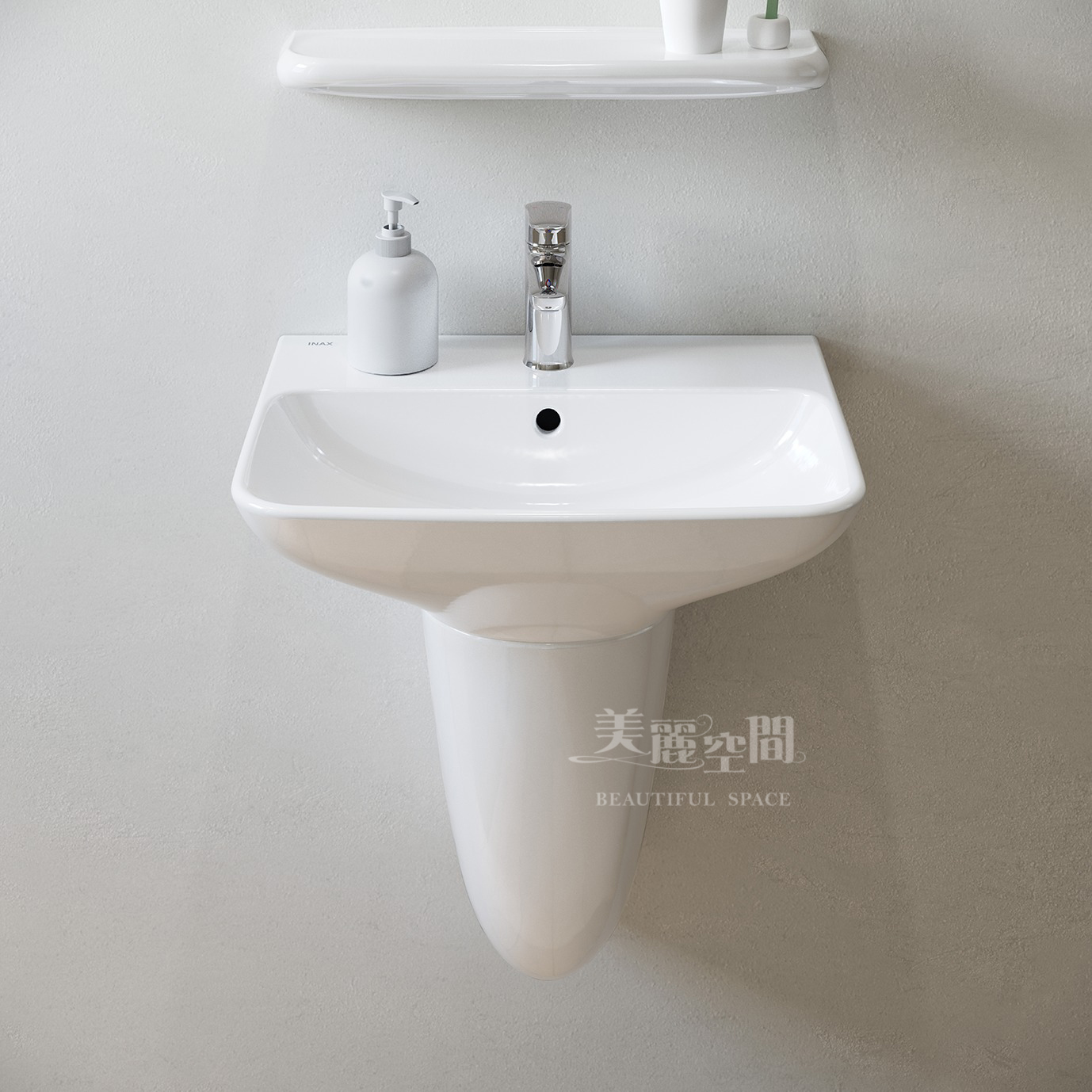 日本 INAX 伊奈 腳柱型面盆 AL-289VFC-TW/BW1+L-288VC-TW/BW1 - 美麗空間衛浴,精品衛浴設備