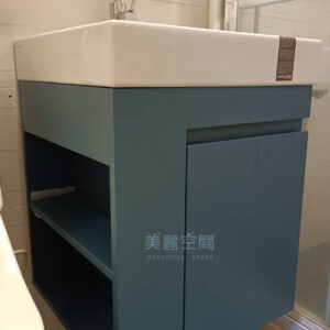 訂製烤漆浴櫃組 浴櫃顏色 藍綠花青烤漆 50cm