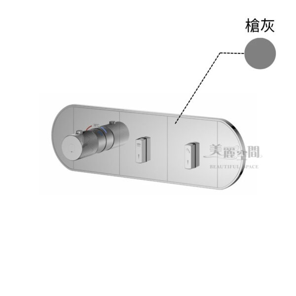 FH-8002S-6018 牆式恆溫閥(推鈕式流量調節) 悅尚系列 槍灰