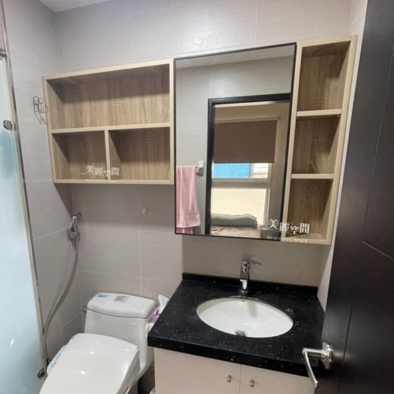 板橋安裝案例 江翠PARK 客製化木紋鏡櫃